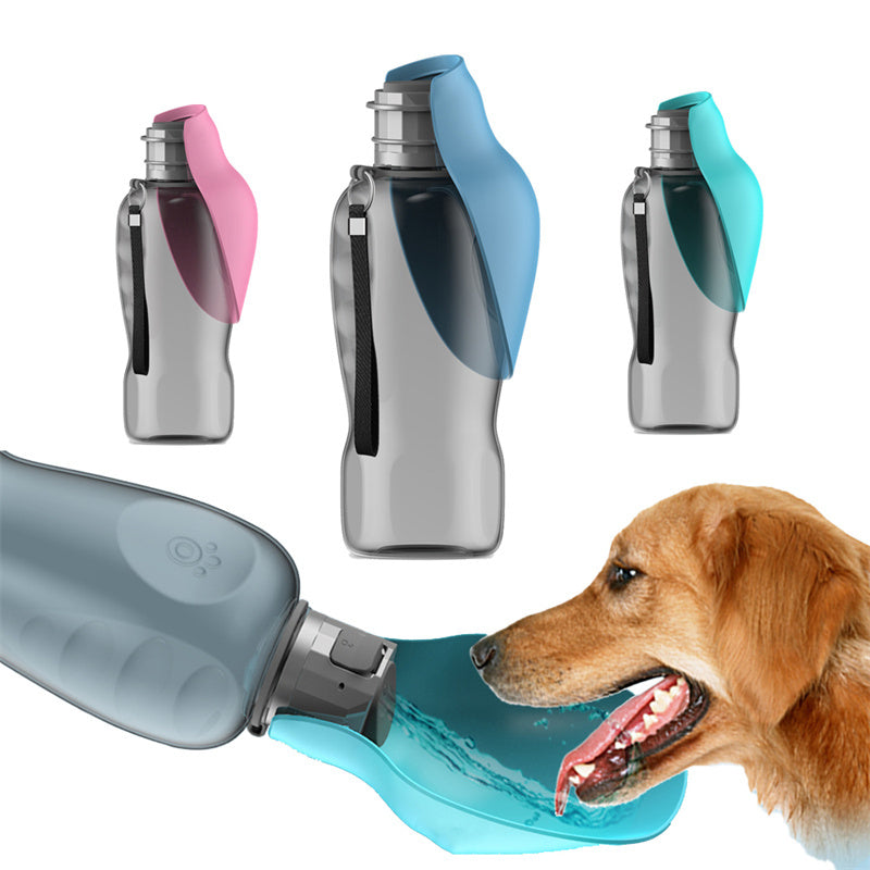 800ml Portable Leakproof Dog Water Bottle with Foldable Bowl