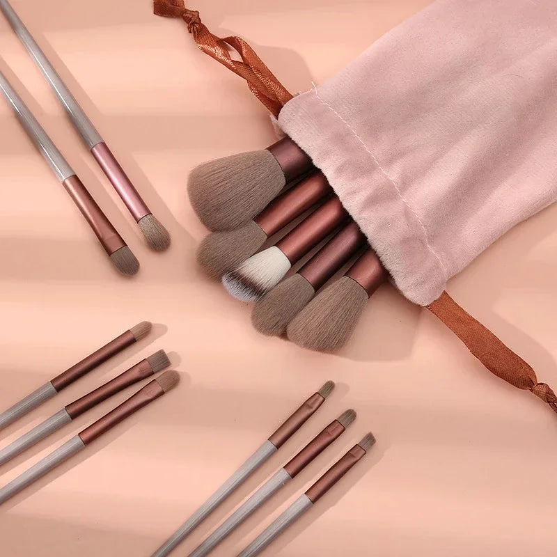 13-Piece Soft Makeup Brush Set with Storage Bag