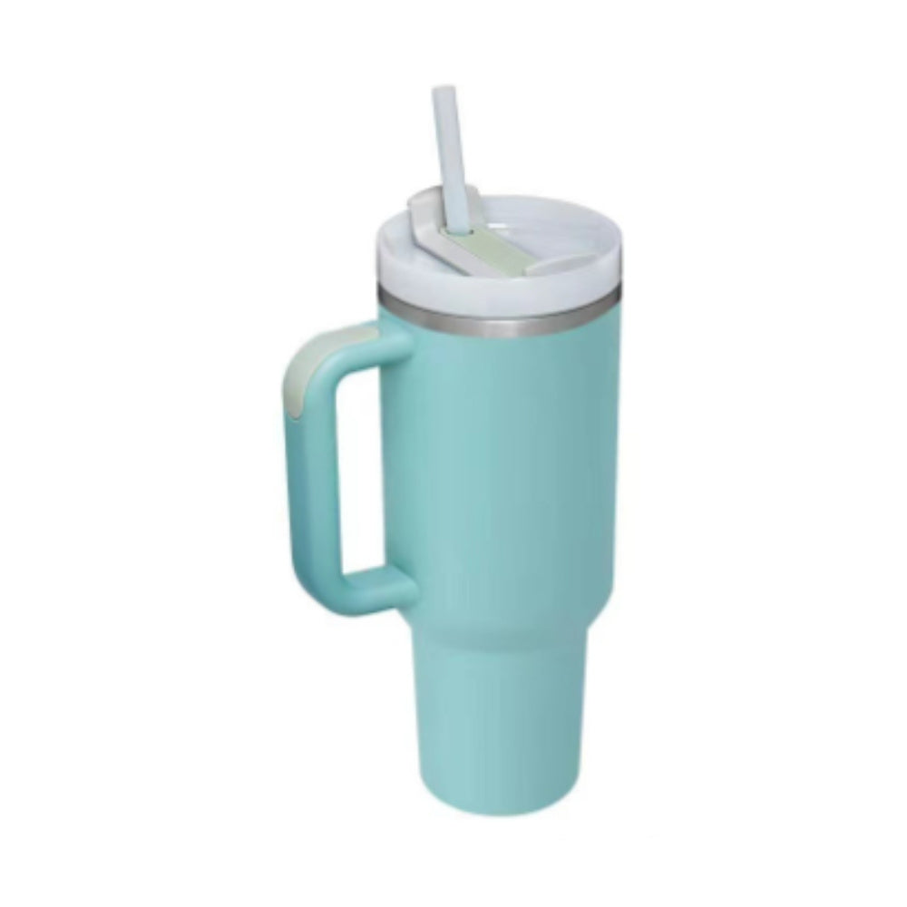 40 oz Insulated Tumbler with Handle and Straw
