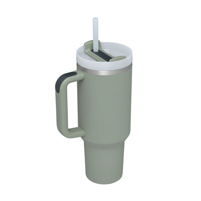40 oz Insulated Tumbler with Handle and Straw