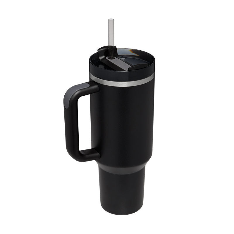 40 oz Insulated Tumbler with Handle and Straw