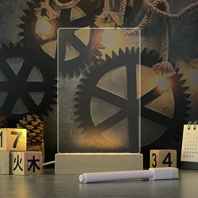 Creative LED Message Board Night Light with Pen & USB