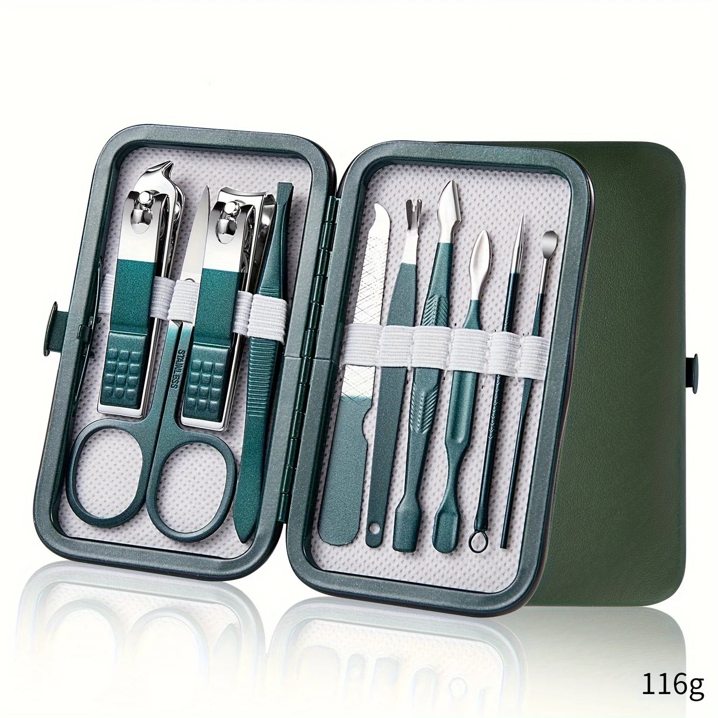 Professional Stainless Steel Nail Care Kit with Travel Case