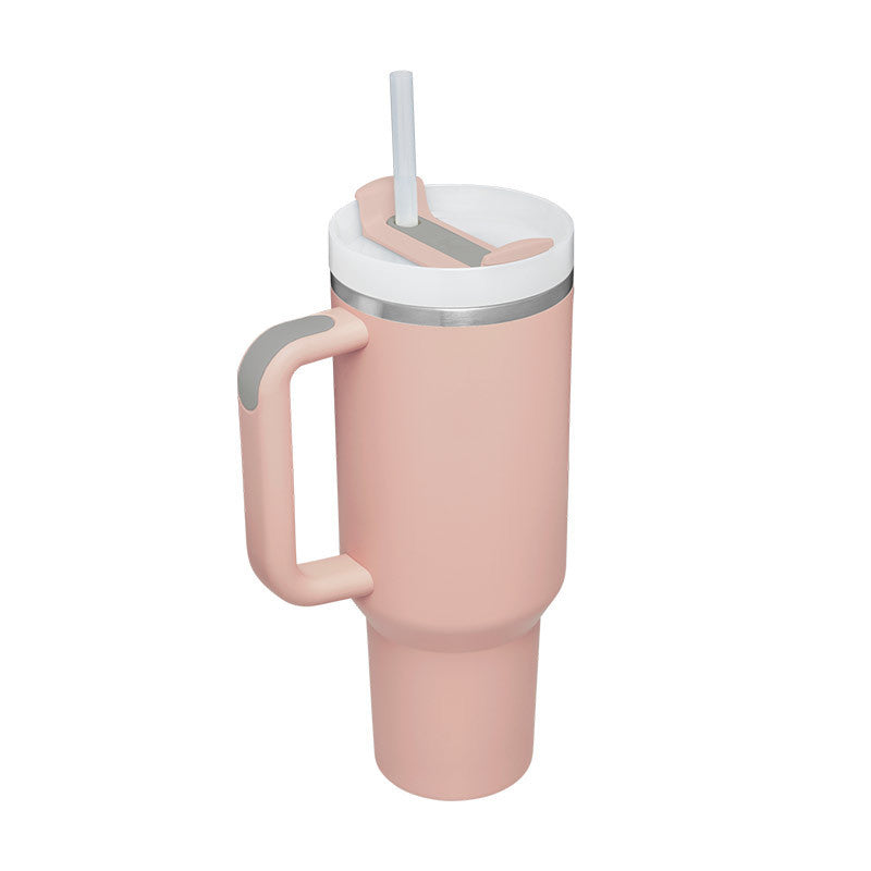 40 oz Insulated Tumbler with Handle and Straw