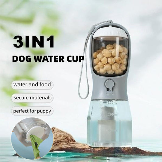 3-in-1 Portable Dog Water, Food & Waste Cup