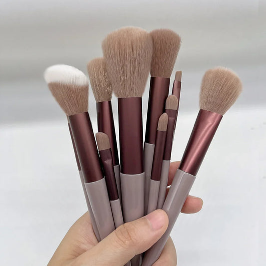 13-Piece Soft Makeup Brush Set with Storage Bag