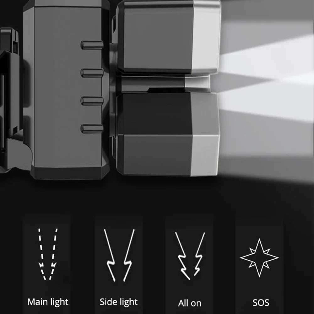 Outdoor 5LED USB Rechargeable Headset Flashlight