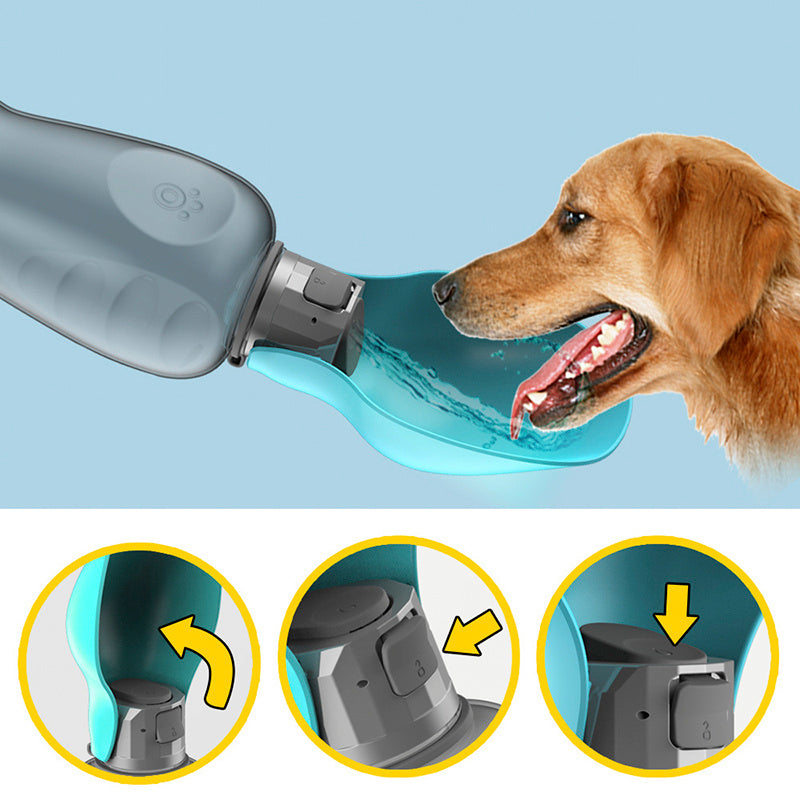 800ml Portable Leakproof Dog Water Bottle with Foldable Bowl