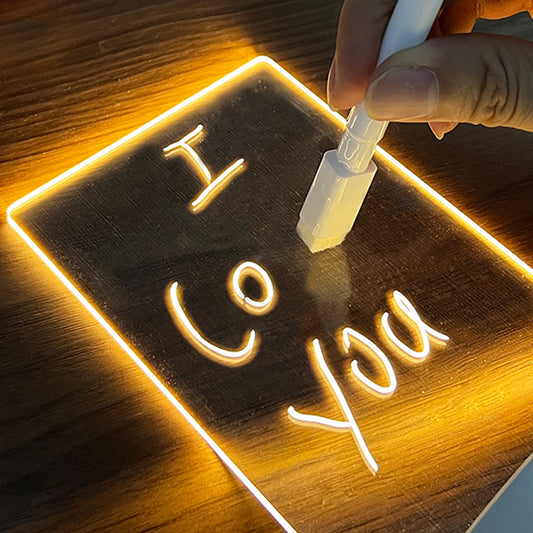 Creative LED Message Board Night Light with Pen & USB