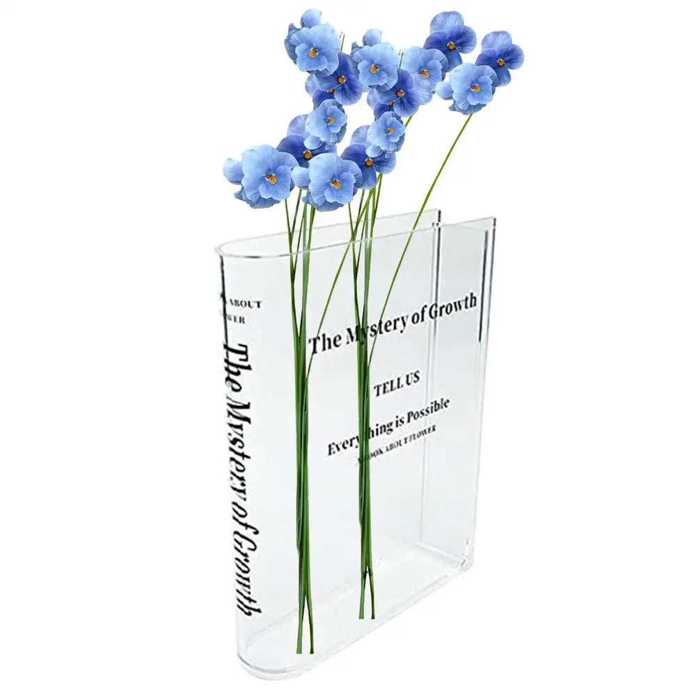 Clear Acrylic Book Vase – Modern Decorative Flower Holder