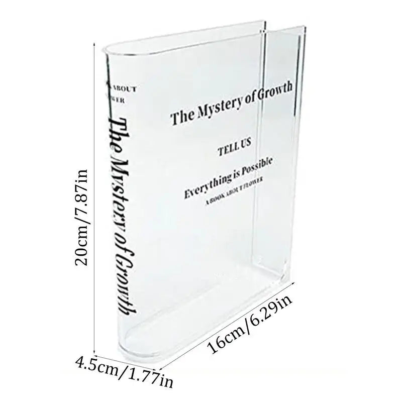 Clear Acrylic Book Vase – Modern Decorative Flower Holder